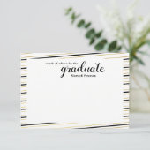 黒モダンと金ゴールドのストライプのアドバイス 招待状 (スタンド正面)