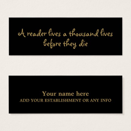 黒モダンと金ゴールドのブックマーク (正面&裏面)