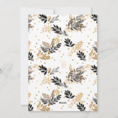 黒モダンと金ゴールドのリースクリスマスフォト シーズンカード (裏面)