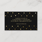 黒モダンと金ゴールドのリーフ水玉模様 名刺 (裏面)