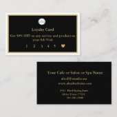 黒モダンと金ゴールドのロゴロイヤリティカード ロイヤリティカード (正面/裏面)