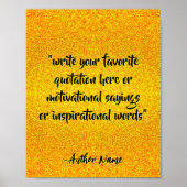 黒モダンと金ゴールドの作成引用文 ポスター (正面)