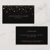 黒モダンと金ゴールドの円のバースト 名刺 (正面/裏面)