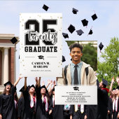 黒モダンと金ゴールドの写真の卒業 案内状