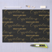 黒モダンと金ゴールドの卒業式 薄葉紙 (クラフト)