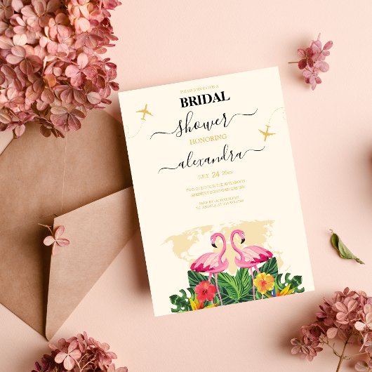 黒モダンと金ゴールドの宛先パスポートブライダル 招待状