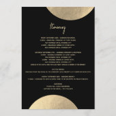 黒モダンと金ゴールドの抽象芸術の結婚旅程 プログラム (裏面)