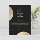 黒モダンと金ゴールドの抽象芸術の結婚旅程 プログラム (スタンド正面)