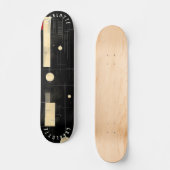 黒モダンと金ゴールドの抽象芸術スケートボード スケートボード (正面)