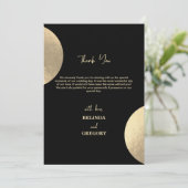 黒モダンと金ゴールドの抽象芸術結婚の写真 サンキューカード (スタンド正面)