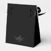 黒モダンと金ゴールドの抽象芸術結婚 フェイバーボックス (裏面サイド)