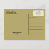 黒モダンと金ゴールドの水玉模様の日付の保存 案内ポストカード (裏面)