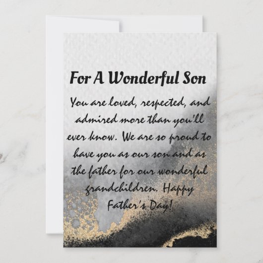 黒モダンと金ゴールドの父の日 シーズンカード (正面)