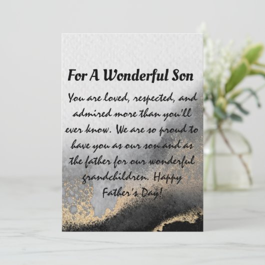 黒モダンと金ゴールドの父の日 シーズンカード (スタンド正面)