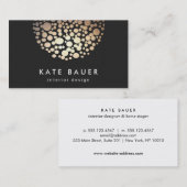 黒モダンと金ゴールドの球インテリア設計者 名刺 (正面/裏面)