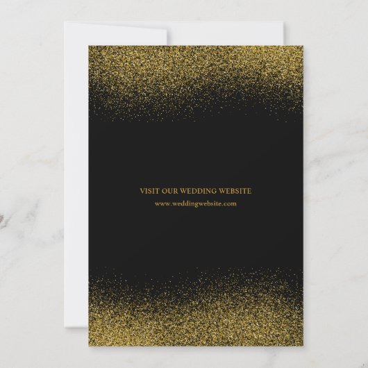 黒モダンと金ゴールドの結婚式の日付写真を保存 セーブザデート (裏面)