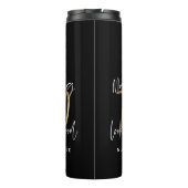 黒モダンと金ゴールドの70歳の誕生日スタイリッシュ タンブラー (裏面)