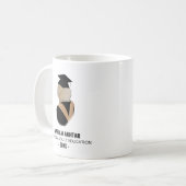 黒モダンと金ゴールドひじゃび卒業コーヒーマグ コーヒーマグカップ (正面左)