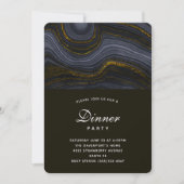 黒モダンと金ゴールドアガテストーンディナーパーティー 招待状 (正面)