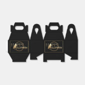 黒モダンと金ゴールドシック大人ハロウィーンテーマ フェイバーボックス (折り畳みなし)