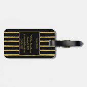 黒モダンと金ゴールドストライプ ラゲッジタグ (裏面横)