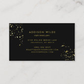 黒モダンと金ゴールドフレークスシックスタイリッシュ 名刺 (裏面)