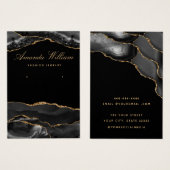 黒モダンと金ゴールド瑪瑙のイヤリングディスプレイカード (正面&裏面)