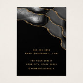 黒モダンと金ゴールド瑪瑙のイヤリングディスプレイカード (裏面)