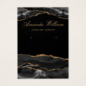 黒モダンと金ゴールド瑪瑙のイヤリングディスプレイカード (正面)