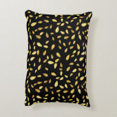 黒モダンと金ゴールド葉のパターン アクセントクッション (裏面(縦))