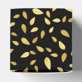 黒モダンと金ゴールド葉のパターン フェイバーボックス (上部)