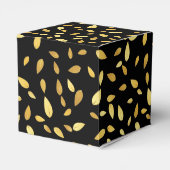 黒モダンと金ゴールド葉のパターン フェイバーボックス (裏面サイド)