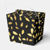 黒モダンと金ゴールド葉のパターン フェイバーボックス (裏面サイド)