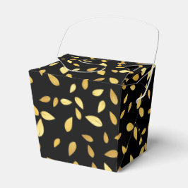 黒モダンと金ゴールド葉のパターン フェイバーボックス
