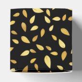 黒モダンと金ゴールド葉のパターン フェイバーボックス (上部)