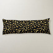 黒モダンと金ゴールド葉のパターン ボディピロー (裏面)