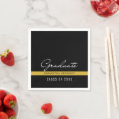 黒モダンと金ゴールド2025卒業 スタンダードカクテルナプキン (インサイチュ)