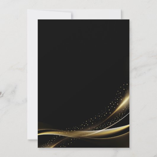 黒モダンと金ゴールド21歳の誕生日パーティー 招待状 (裏面)