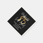 黒モダンと金ゴールド85th誕生日パーティー スタンダードカクテルナプキン (角)