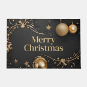 黒モダンと金ゴールド ドアマット (正面)