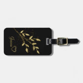 黒モダンと金ゴールド ラゲッジタグ (正面横)