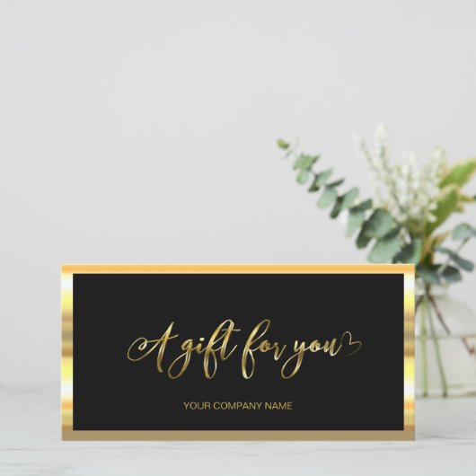 黒モダンと金ゴールド |ロゴギフト券 (スタンド正面)