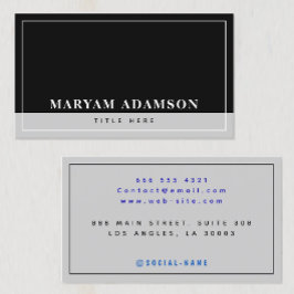 黒モダンと銀の灰色 コーリングカード