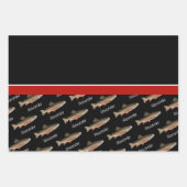 黒モダンと錆の漁師の贈り物 ラッピングペーパーシート (正面)