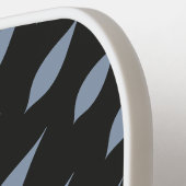 黒モダンと青のパターン名前をカスタムする ピックルボールラケット (左詳細)