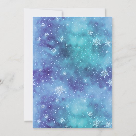 黒モダンと青のメリークリスマスツリーパーティー 招待状 (裏面)