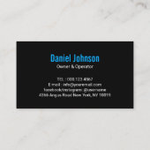 黒モダンと青の圧力ワッシャ 名刺 (裏面)