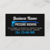 黒モダンと青の圧力ワッシャ 名刺 (正面)