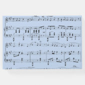 黒モダンと青の音楽結婚式招待状 ゲストブック (裏面)