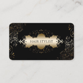 黒モダンと黄のシック美容師 名刺